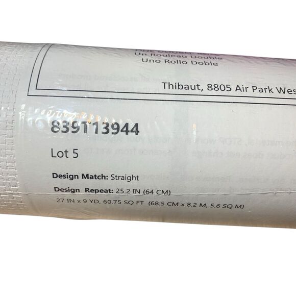 Thibaut Sunset Blvd Vinyl Wall Paper Fabric One Roll Blue and White T13944 - Picture 4 of 8